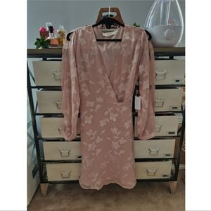 Blush Pink Flowy Kimono Wrap Dress